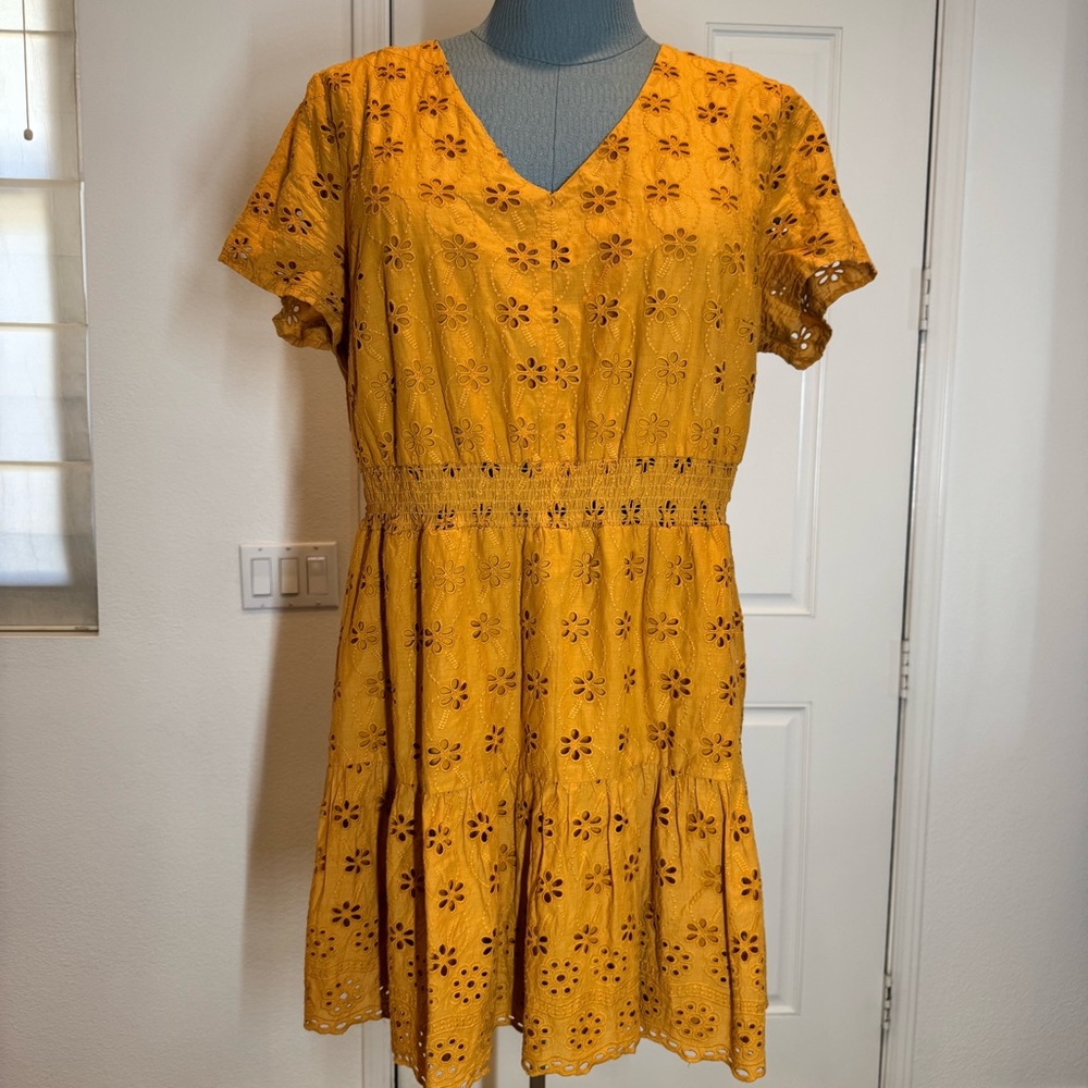 Charlotte Russe Dress Plus Size 2X Orange Eyelet short dress